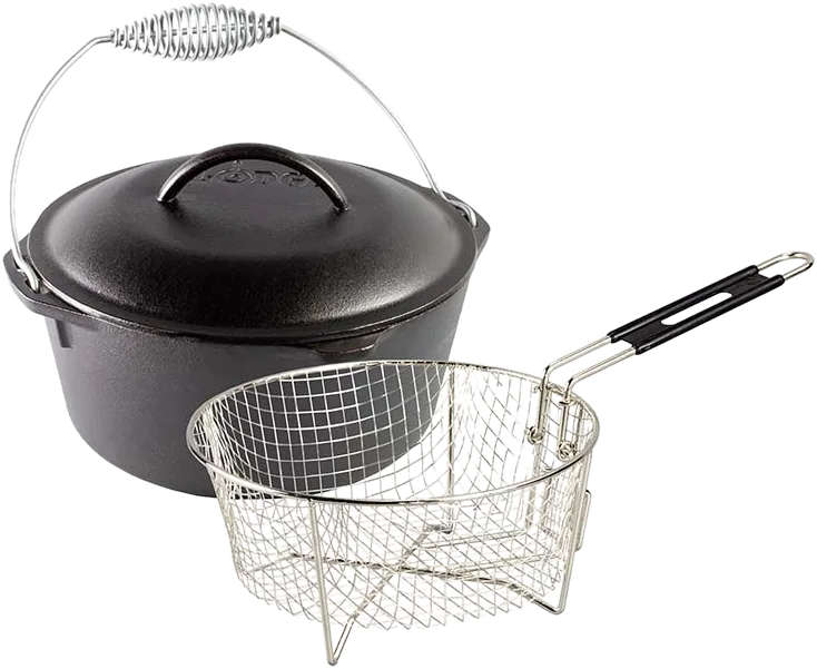 Lodge Seasoned Cast Iron Dutch Oven Frying Set