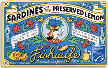 Illustrated tin of sardines
